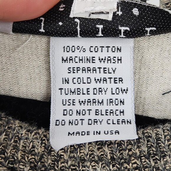 J Jill Dress Womens Large Petite Gray Black Vintage Cotton Sweater Maxi USA Made - Picture 10 of 12